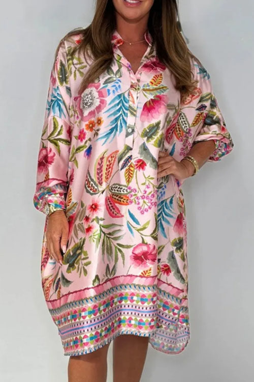 Nonnadress  Fashion V-neck printed casual dress