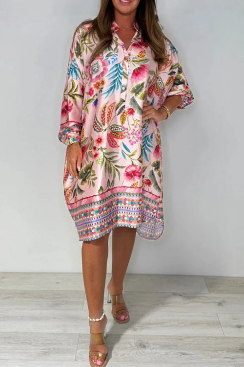 Nonnadress  Fashion V-neck printed casual dress