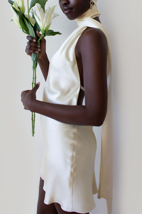 Nonnadress Adjustable Halter Satin Dress