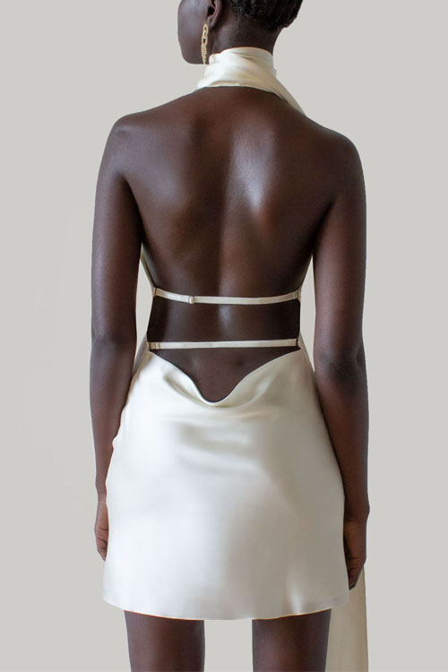 Nonnadress Adjustable Halter Satin Dress