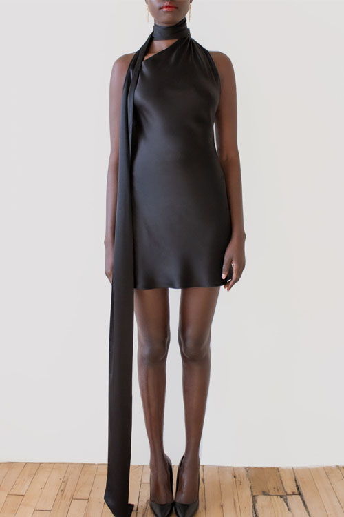 Nonnadress Adjustable Halter Satin Dress