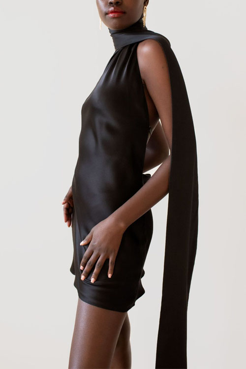 Nonnadress Adjustable Halter Satin Dress