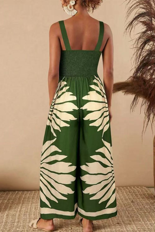 Nonnadress Printed Casual Fashion Suspender Jumpsuit