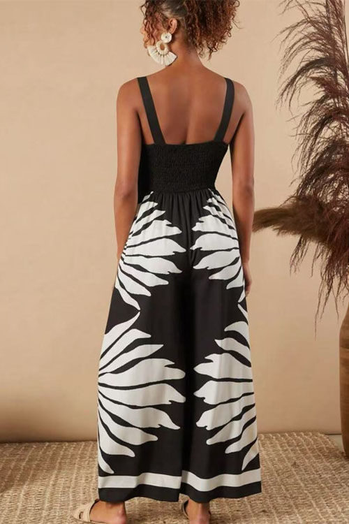 Nonnadress Printed Casual Fashion Suspender Jumpsuit