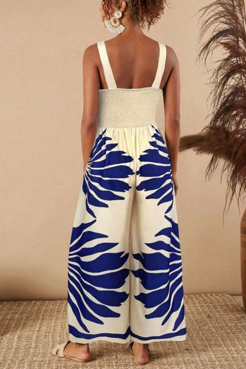 Nonnadress Printed Casual Fashion Suspender Jumpsuit