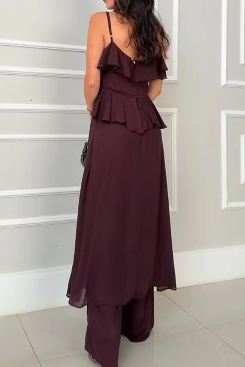 Nonnadress  Ruffled sleeveless suspender jumpsuit