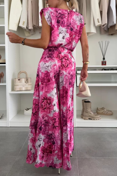 Nonnadress Round neck top pleated wide-leg pants two-piece casual suit