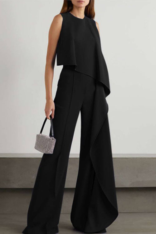 Nonnadress Tank Top High-Waisted Wide Leg Pants Irregular Jumpsuit