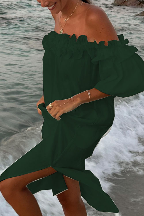 Nonnadress One-Shoulder Split Vacation Dress