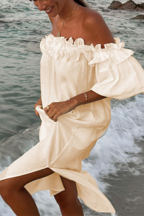 Nonnadress One-Shoulder Split Vacation Dress