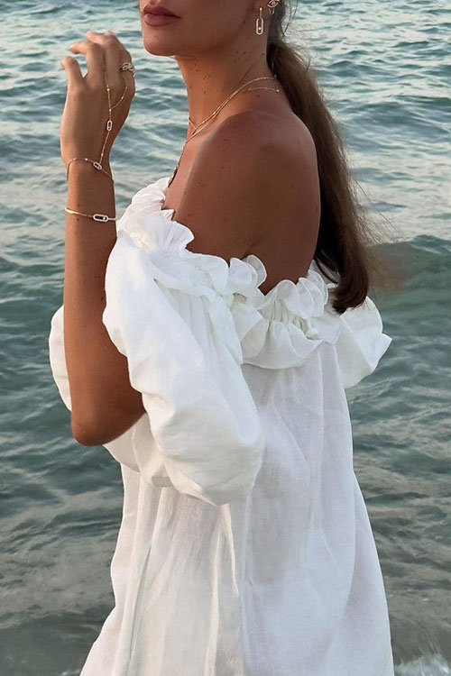 Nonnadress One-Shoulder Split Vacation Dress