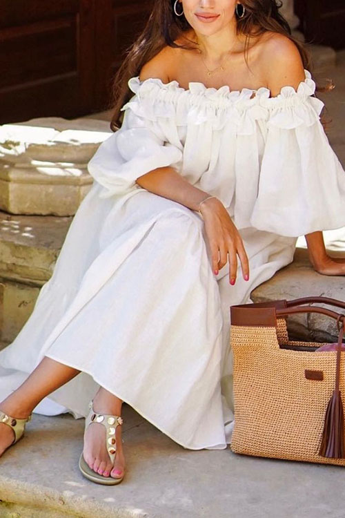 Nonnadress One-Shoulder Split Vacation Dress