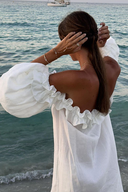 Nonnadress One-Shoulder Split Vacation Dress