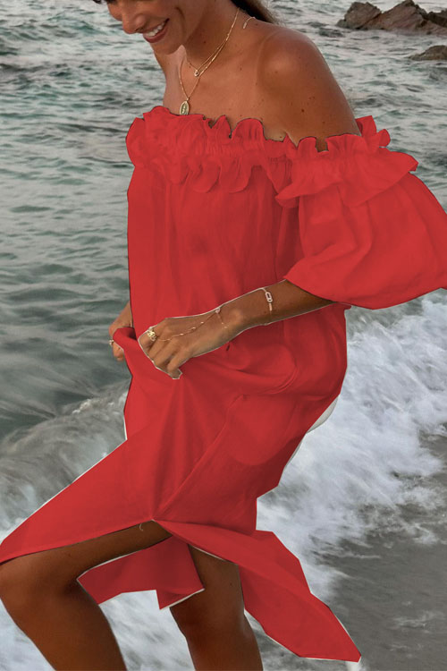 Nonnadress One-Shoulder Split Vacation Dress