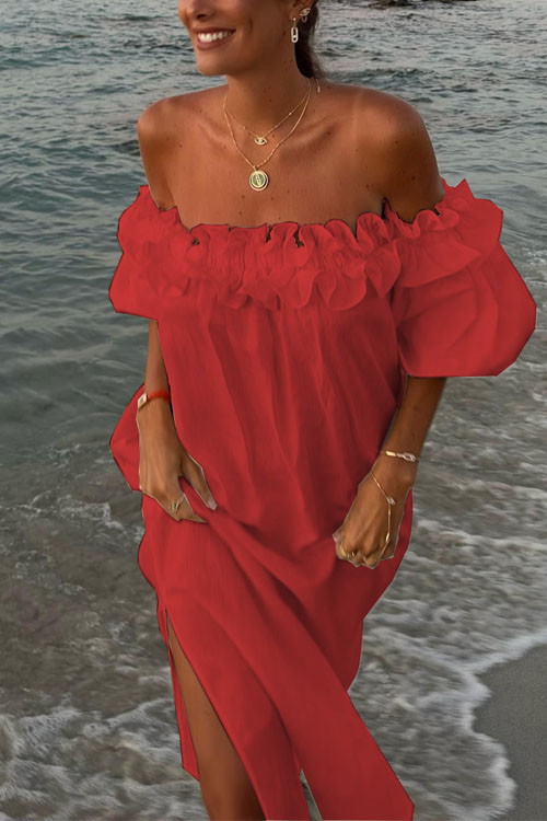 Nonnadress One-Shoulder Split Vacation Dress