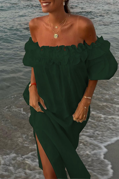 Nonnadress One-Shoulder Split Vacation Dress