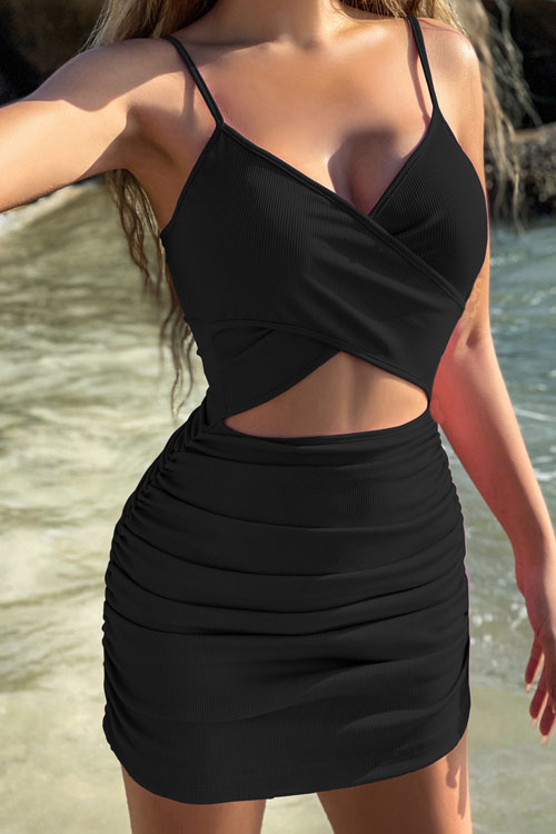 NonnadressCrossover Halter Cutout Dress