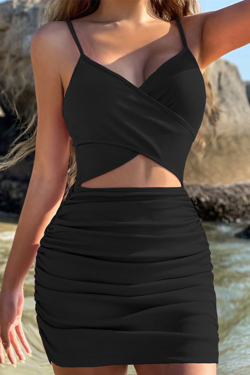 NonnadressCrossover Halter Cutout Dress