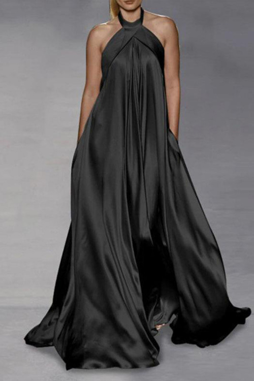 Nonnadress Fashion Solid Color Swing Dress