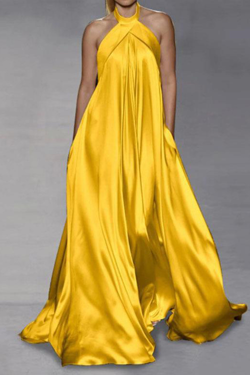 Nonnadress Fashion Solid Color Swing Dress