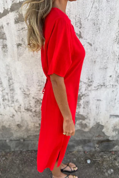 Nonnadress Round Neck Loose Printed Long Dress