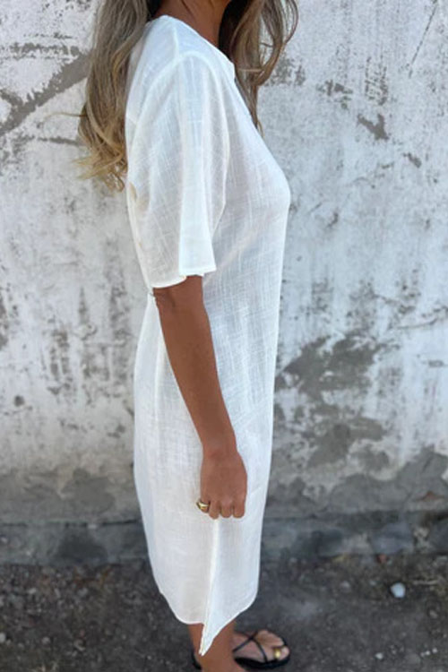 Nonnadress Round Neck Loose Printed Long Dress