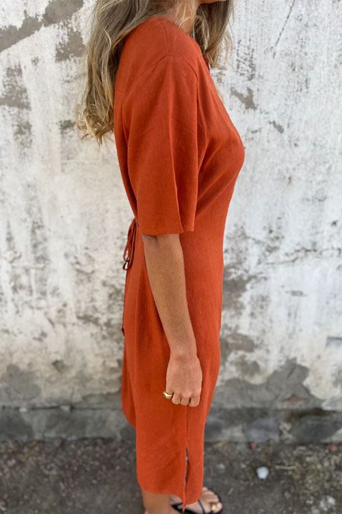 Nonnadress Round Neck Loose Printed Long Dress