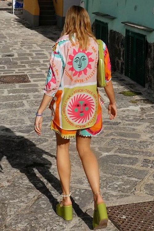 Nonnadress Casual Lace Lapel Cardigan Shirt Set