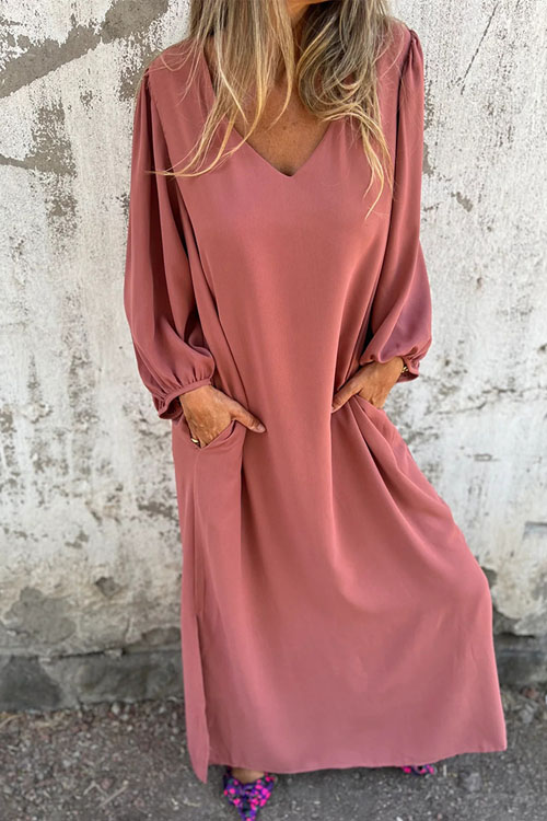 Nonnadress Lantern Sleeve Multi-color Dress