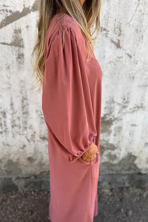 Nonnadress Lantern Sleeve Multi-color Dress