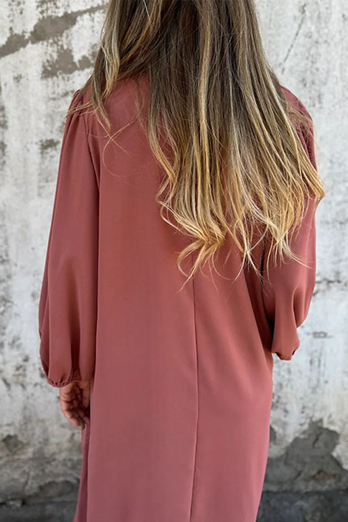 Nonnadress Lantern Sleeve Multi-color Dress