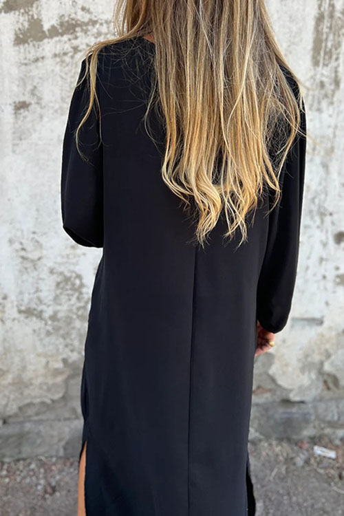 Nonnadress Lantern Sleeve Multi-color Dress