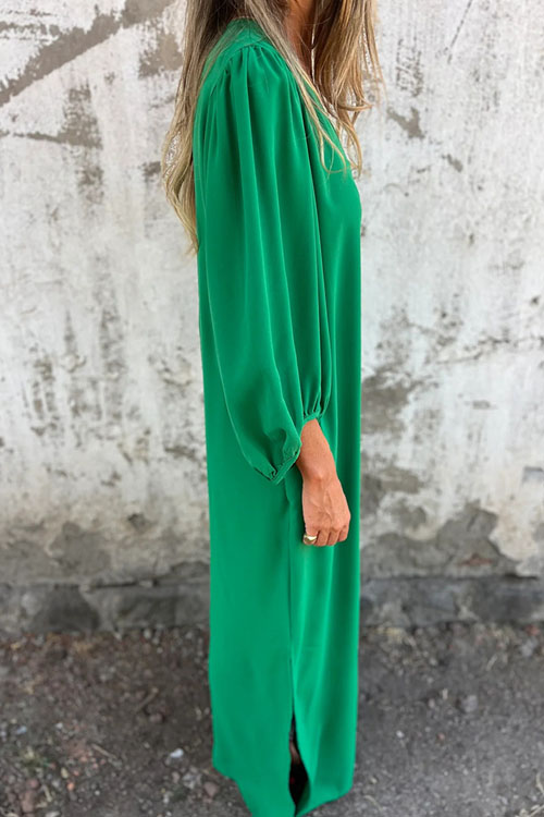 Nonnadress Lantern Sleeve Multi-color Dress