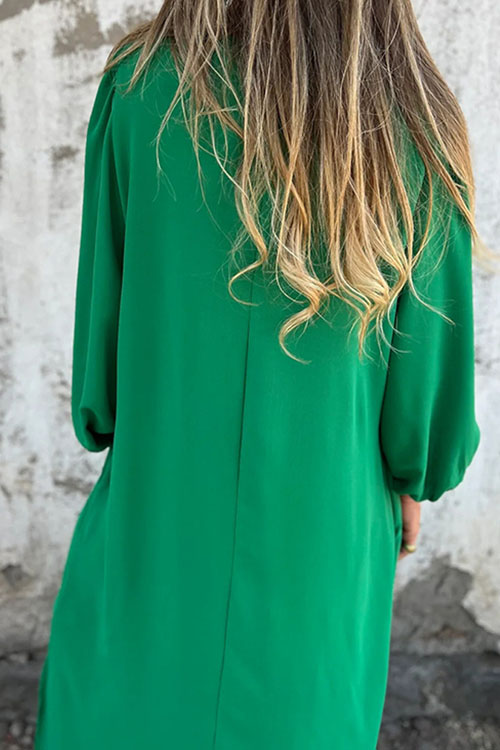 Nonnadress Lantern Sleeve Multi-color Dress