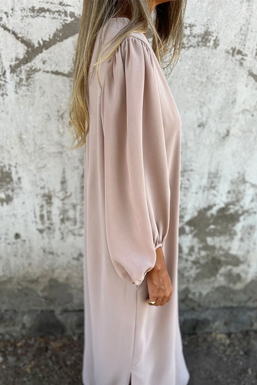 Nonnadress Lantern Sleeve Multi-color Dress