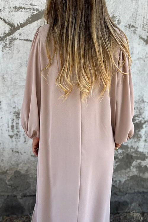 Nonnadress Lantern Sleeve Multi-color Dress