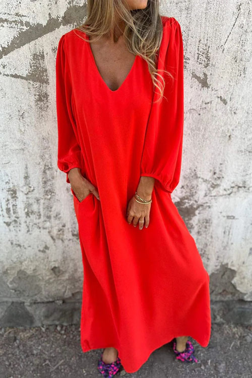 Nonnadress Lantern Sleeve Multi-color Dress