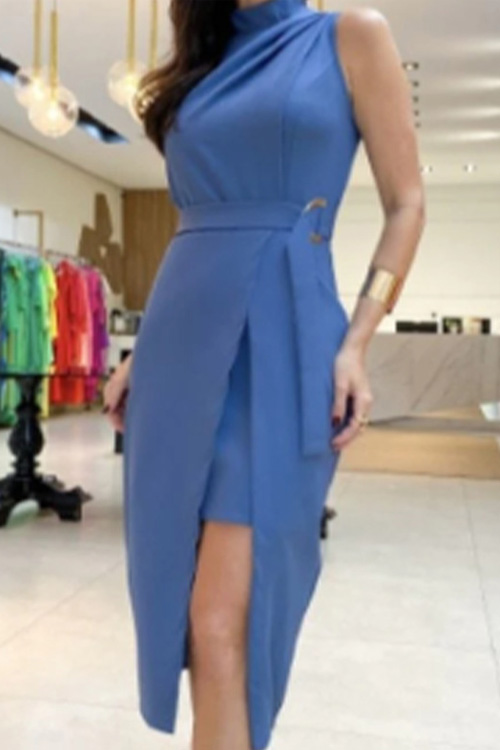 Nonnadress Stylish Round Neck Pleated Dress