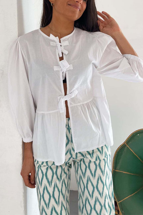 Nonnadress Drawstring Loose Patchwork Pleated Shirt