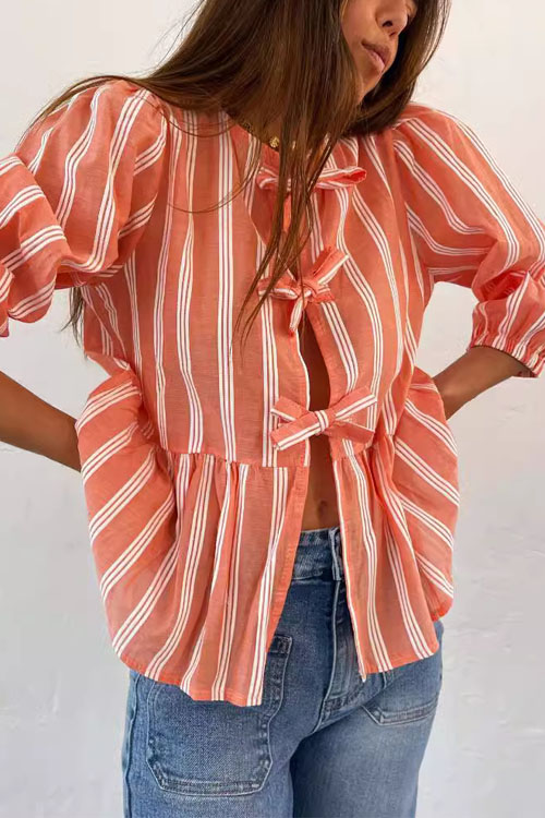 Nonnadress Drawstring Loose Patchwork Pleated Shirt