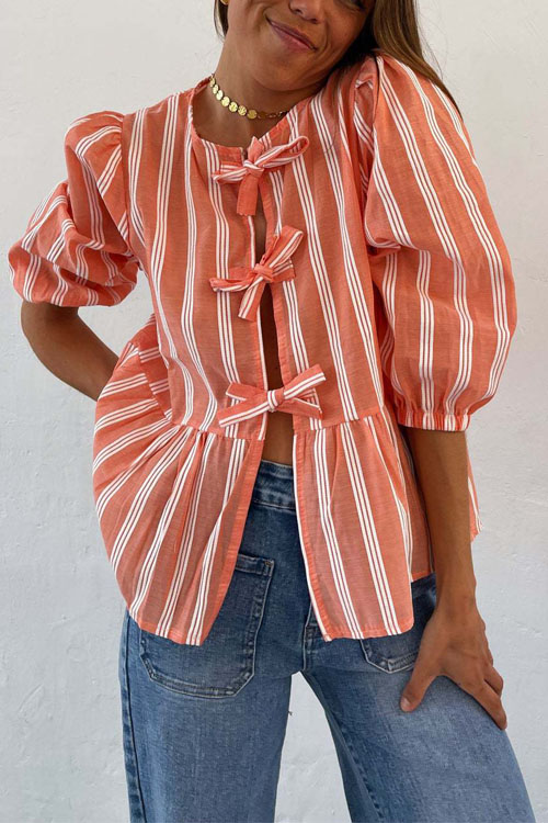 Nonnadress Drawstring Loose Patchwork Pleated Shirt