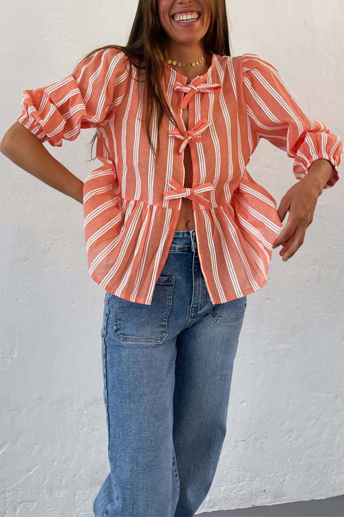 Nonnadress Drawstring Loose Patchwork Pleated Shirt