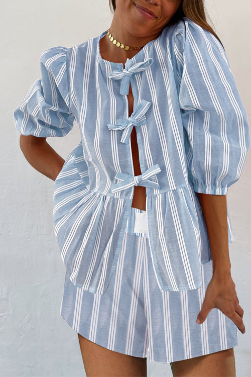 Nonnadress Drawstring Loose Patchwork Pleated Shirt