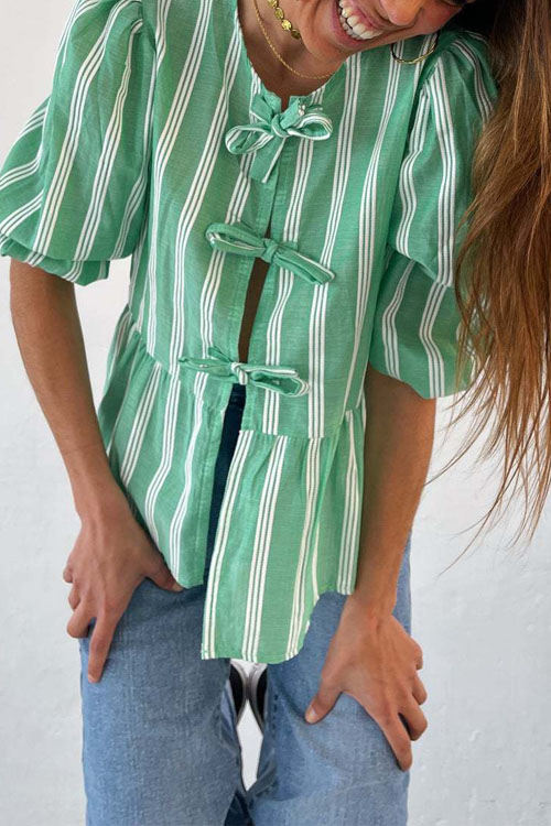 Nonnadress Drawstring Loose Patchwork Pleated Shirt