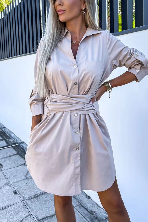 Nonnadress Utility Roll-up Sleeve Shirt Dress