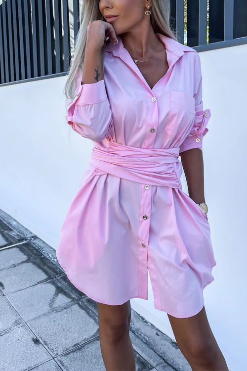 Nonnadress Utility Roll-up Sleeve Shirt Dress