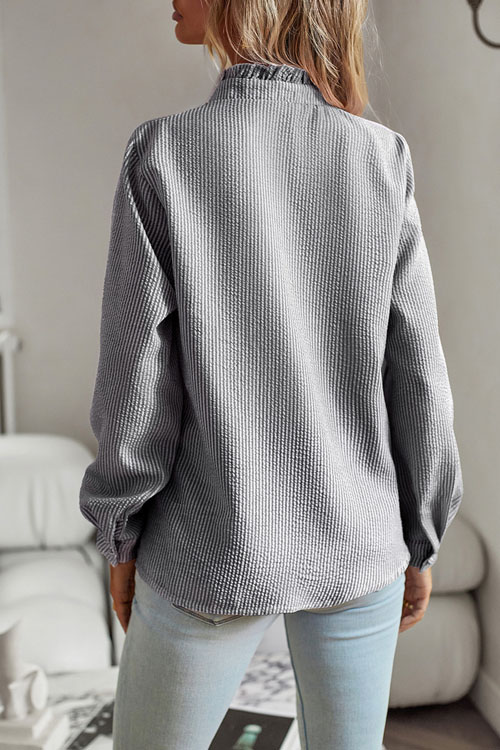 Nonnadress Wood Ear Edge Long Sleeve Shirt Top