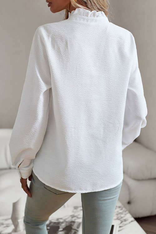 Nonnadress Wood Ear Edge Long Sleeve Shirt Top