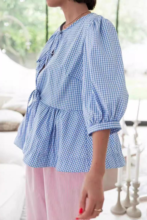 Nonnadress Fashionable Striped Patchwork Shirt Top