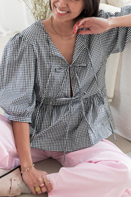 Nonnadress Fashionable Striped Patchwork Shirt Top